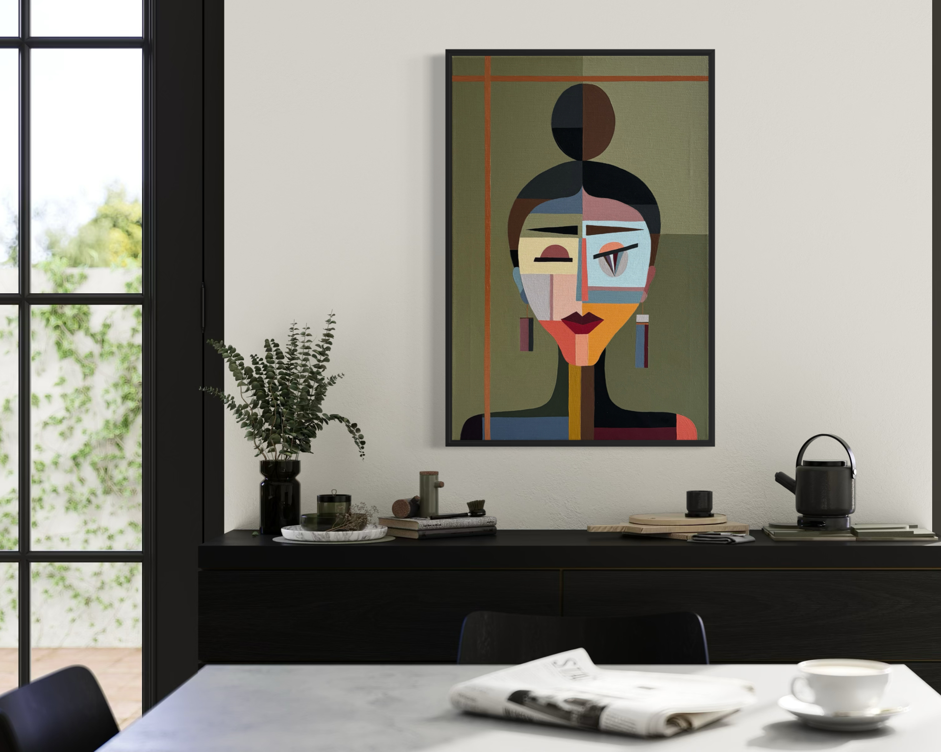 Kéj 40x60 cm, geometriai, figuratív 3