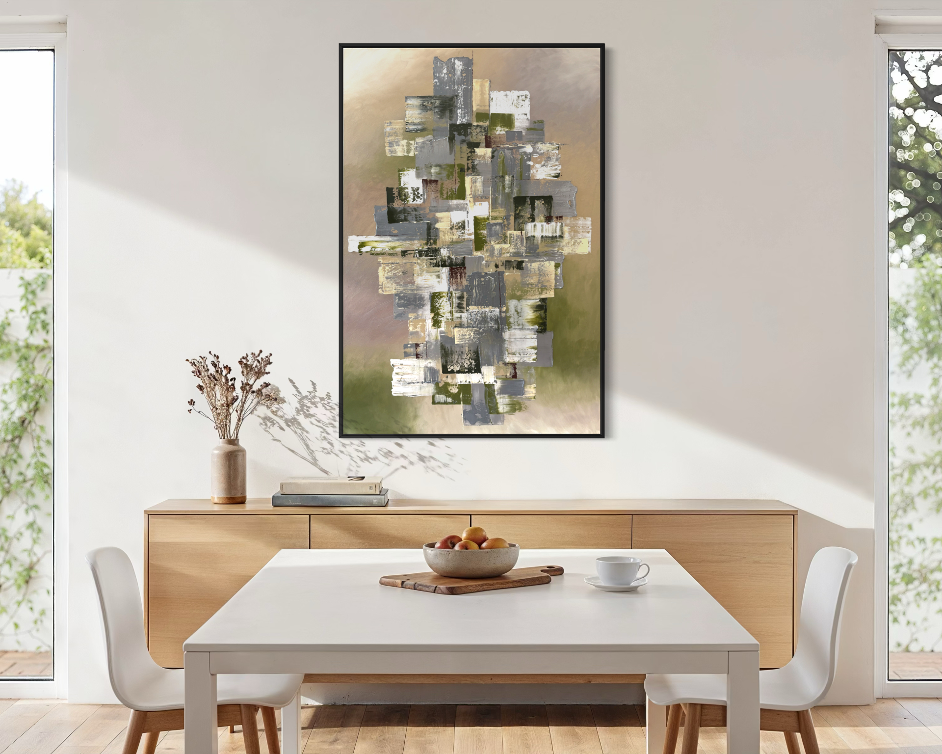 Mező, 90x130 cm, absztrakt, egyedi festmény 05