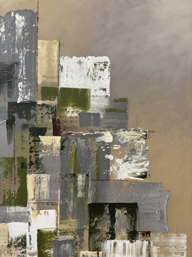 Mező, 90x130 cm, absztrakt, egyedi festmény 07