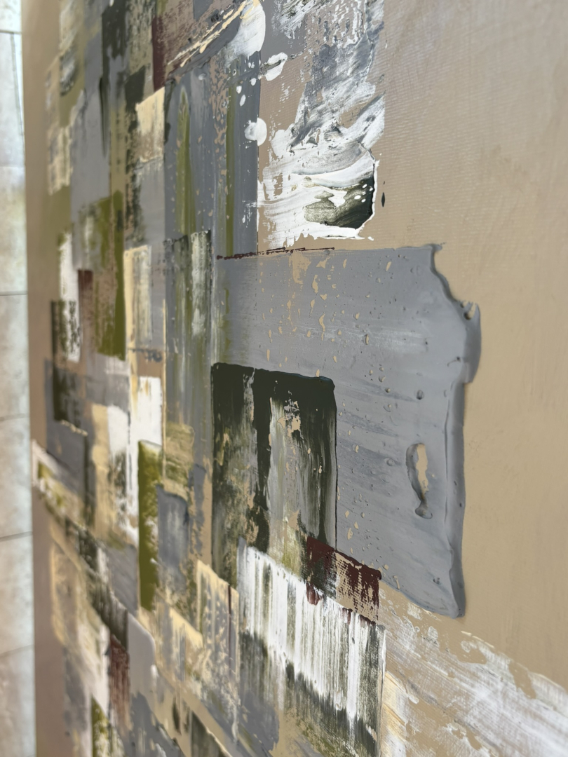 Mező, 90x130 cm, absztrakt, egyedi festmény 09