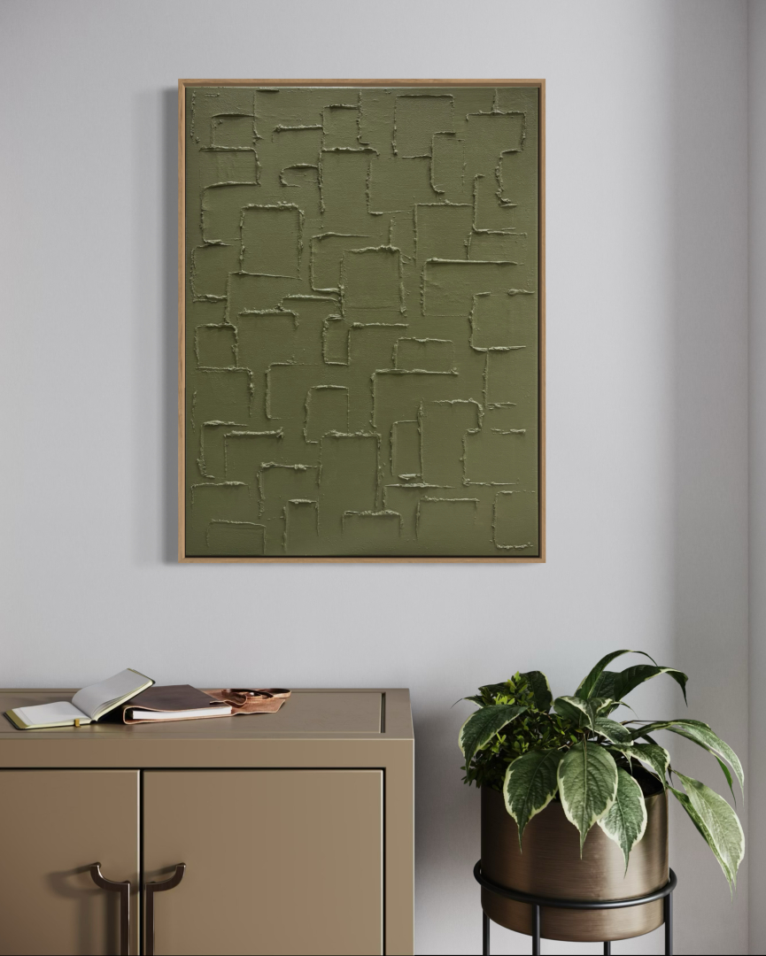 Olíva 1, 50x70 cm, absztrakt, modern, minimál, festmény 01