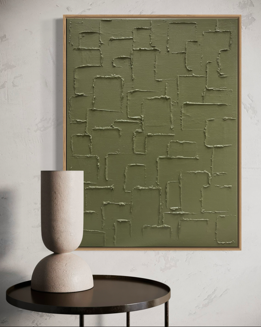 Olíva 1, 50x70 cm, absztrakt, modern, minimál, festmény 02