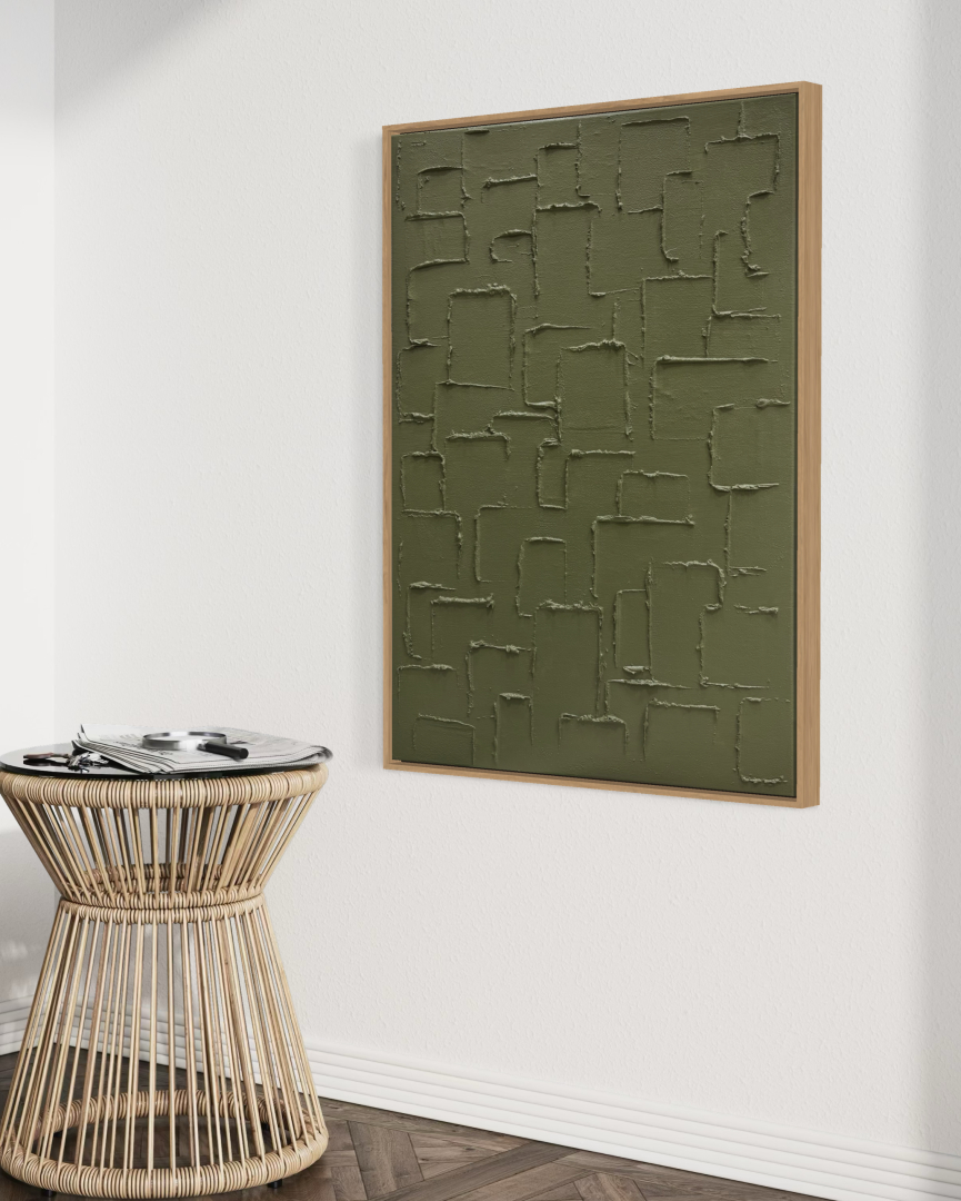 Olíva 1, 50x70 cm, absztrakt, modern, minimál, festmény 04