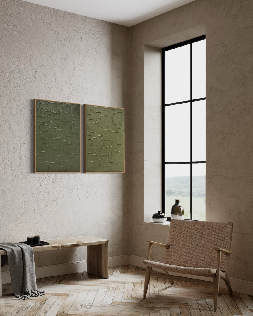 Olíva 1, 50x70 cm, absztrakt, modern, minimál, festmény 06